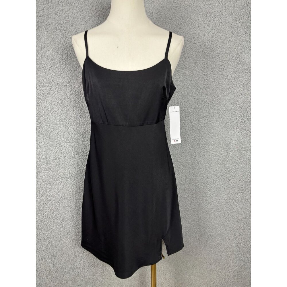 Madden Girl Juniors' Women's 2 in 1 T-Shirt Slip Dress Black Size Medium NWT's